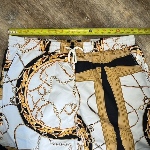 Shein Men's Manfinity Chain Print Shirt & Short Set Size XXL Resortwear Vacation - Picture 10 of 16